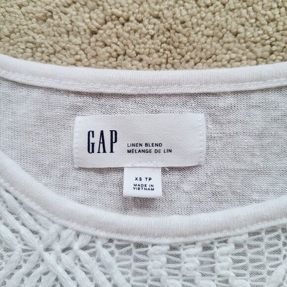 Gap White Lace Linen Blend Tunic Top XS - Picture 11 of 16